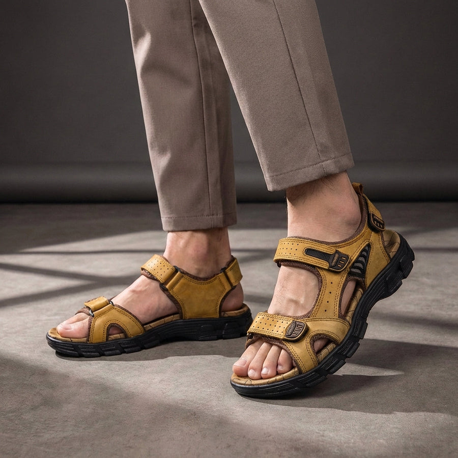 Kevin | Mens Orthopedic Perforated Breathable Support Sandals Yellow