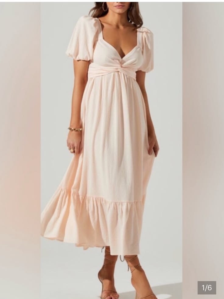 Astr Dress Nwt Peach Backless Elegant Midi Dress Color: Cream Pink
