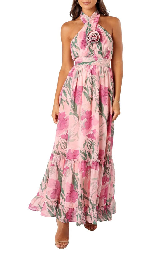 Lennon Floral Halter Gown