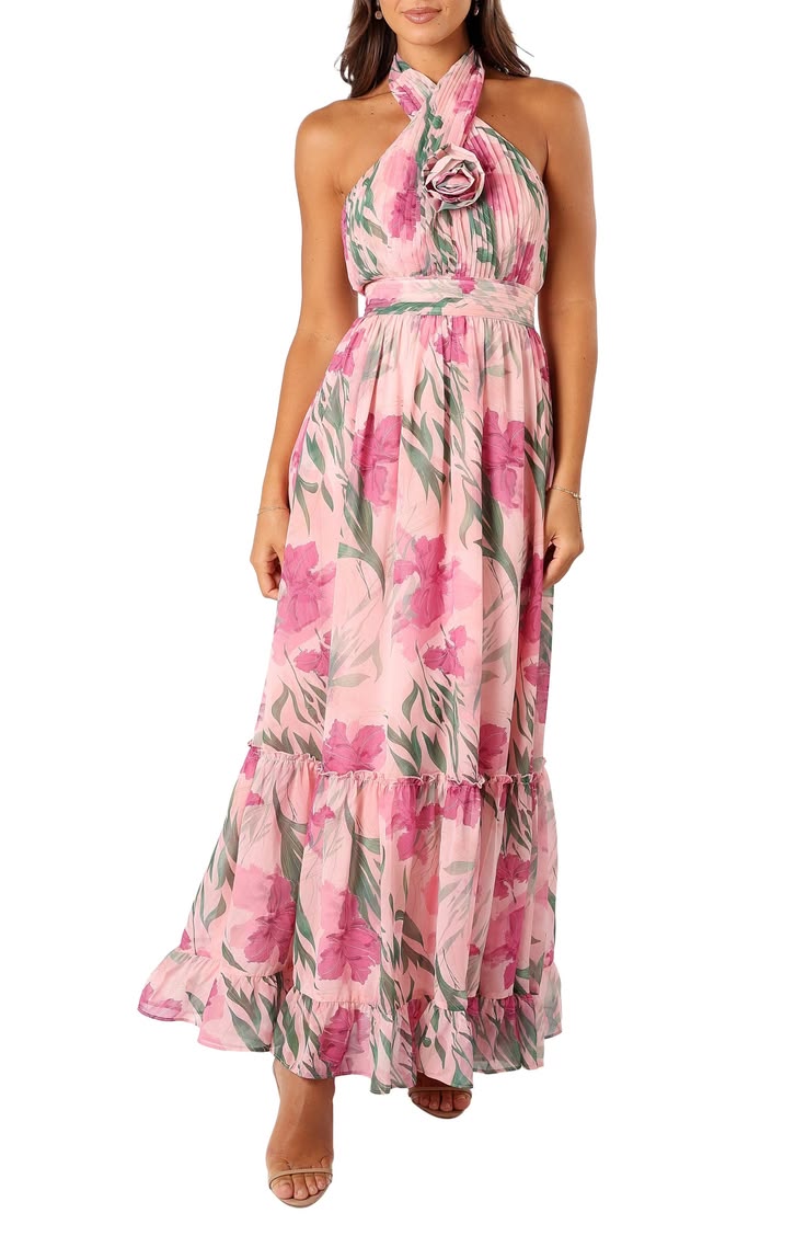 Lennon Floral Halter Gown