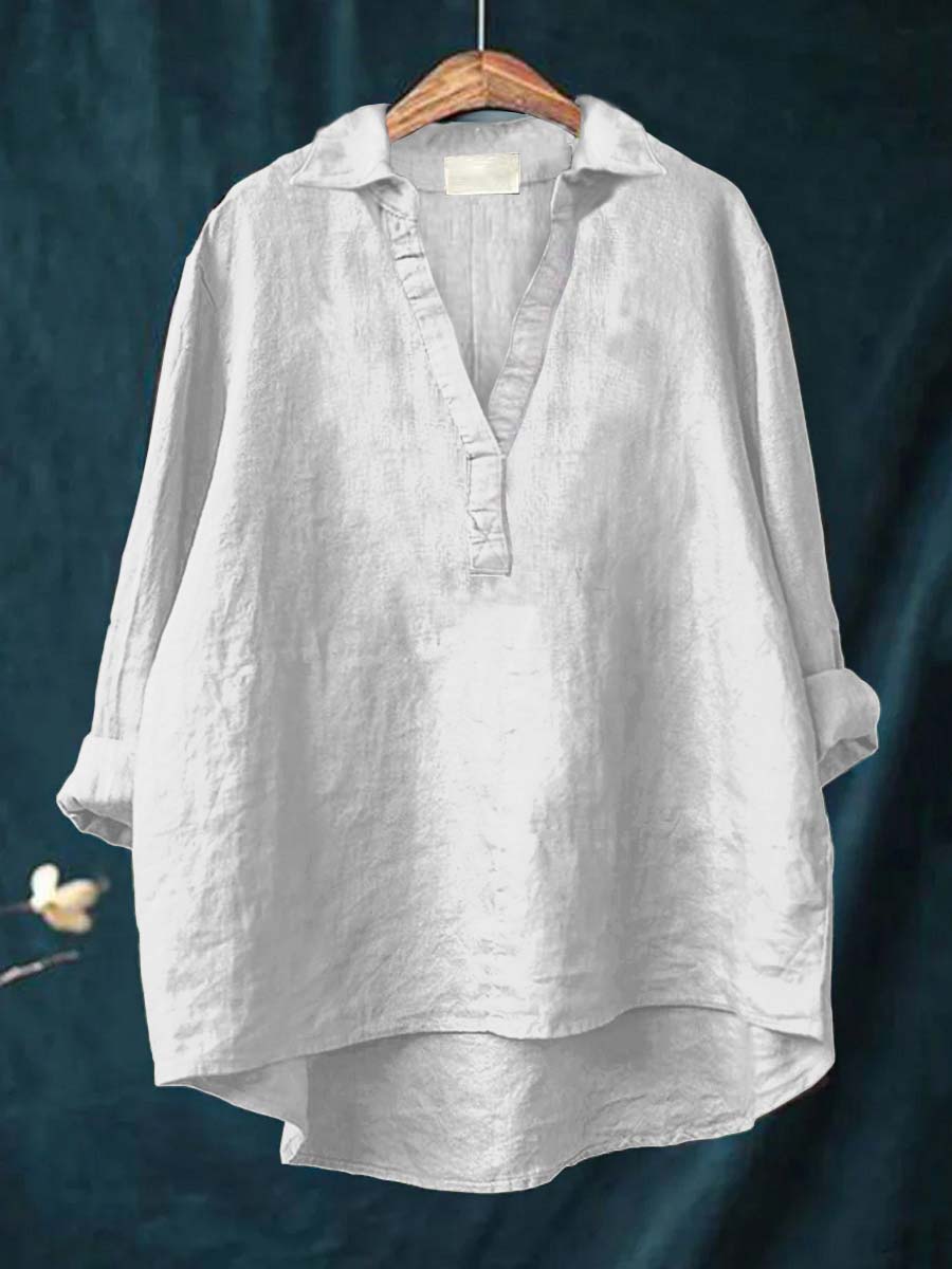 Galatea - Elegant Linen Summer Blouse