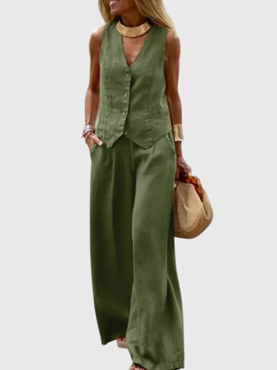 Mabel | Elegant Two-Piece Set Dark Green