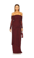 Heloise Dress In Burgundy