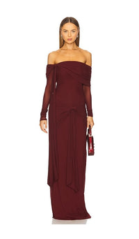 Heloise Dress In Burgundy
