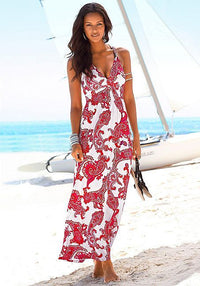 Red Multi Sleeveless Maxi Dress X30004