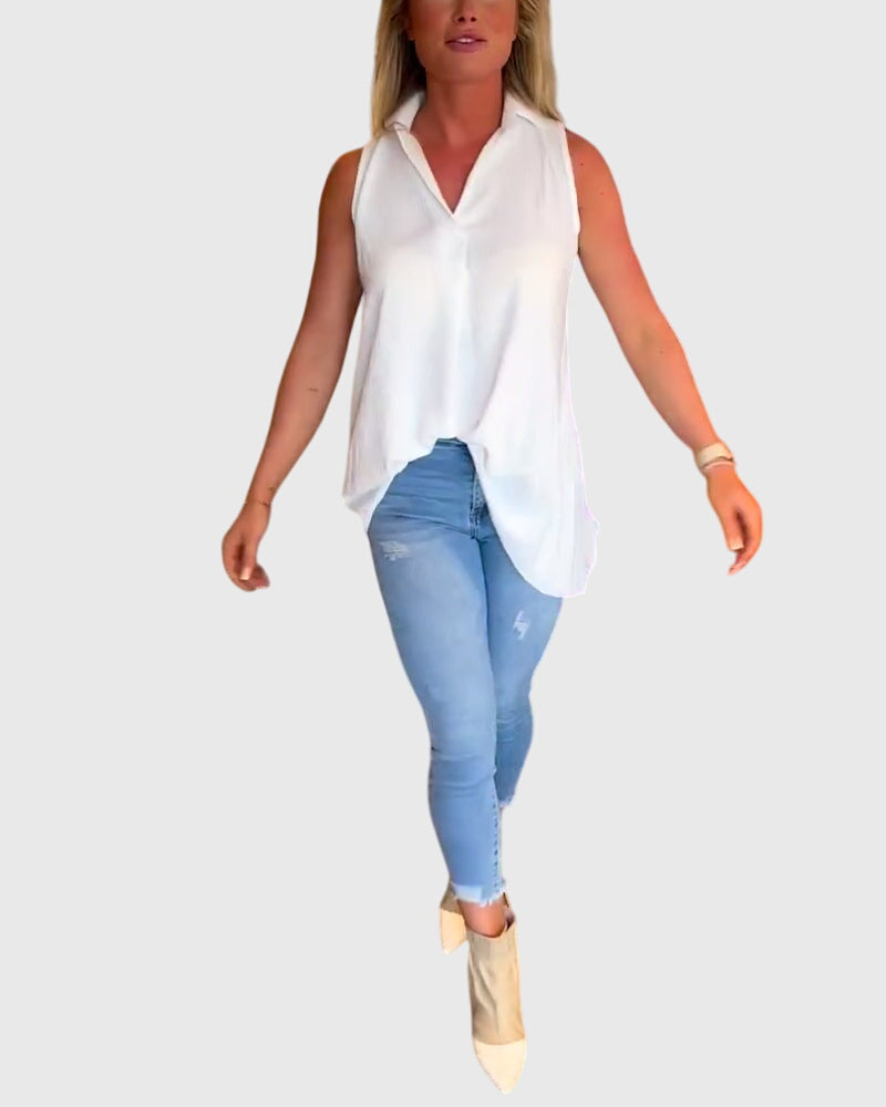 Lina | Sleeveless Top White