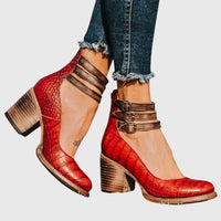 Nina | Elegant And Comfortable Sandals Red snake