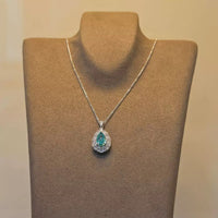 6.2ct Drop Shaped Paraiba-Inspired Necklace