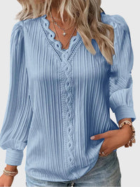 Andrea | Elegant Pullover Blouse Blue