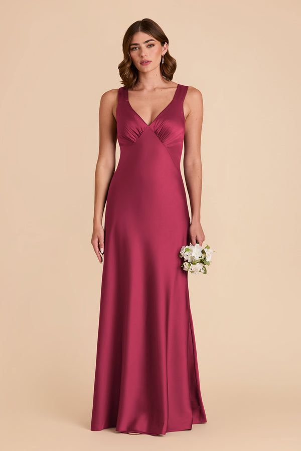 Grey Veronica Berry Matte Satin Dress