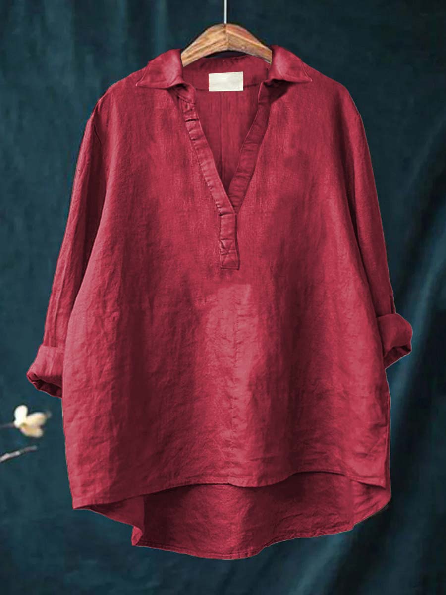 Galatea - Elegant Linen Summer Blouse