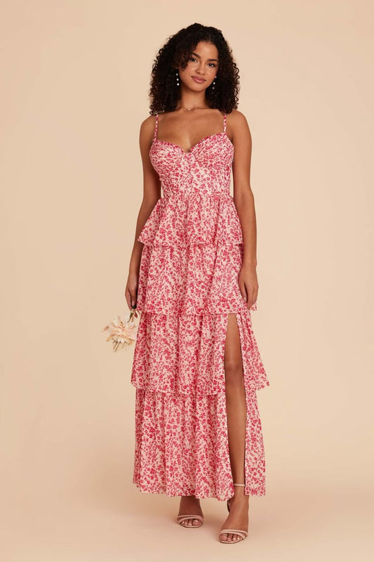 Lola Pink Dreamy Ditsy Chiffon Bridesmaid Dress
