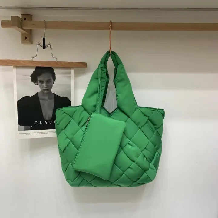 Sara Quilted Canvas Tote Bag