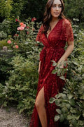 Meghan Velvet Wrap Maxi Dress Spice