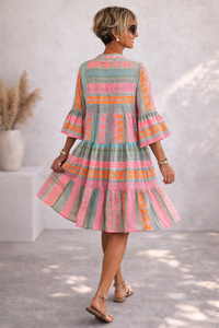 Elsie - Patterned Flowing Midi Dress