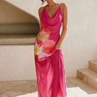 Peppermayo Dress Y2k Maxi Dress Pink Tropical Color: Pink Red Size: 0