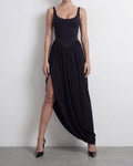 The Sculpt Drape Maxi Dress Black