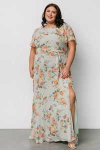 Luciana Maxi Dress Sage Multi Floral Chiffon