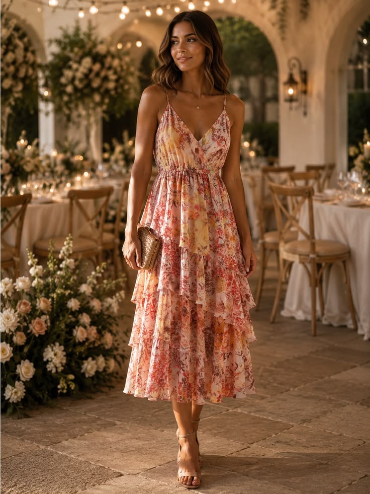 Lc Lauren Conrad Dress Lc Lauren Conrad Strappy Tiered Midi Dress
