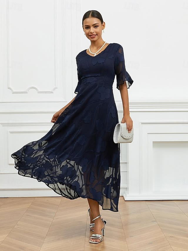 Mujer Vestido Maxi Vestido Semiformal Vestido De Una Linea Elegante