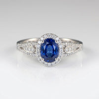 SAPPHIRE HALO VINTAGE RING