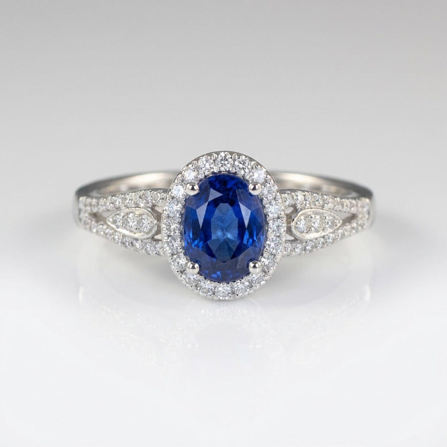 SAPPHIRE HALO VINTAGE RING