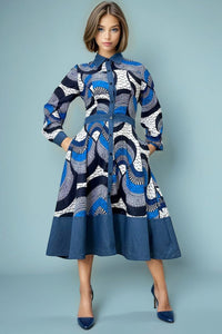 T25035 Collared Midi Dress (Xs, S)