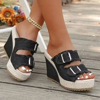 Amity - Fray Edge Wedge Sandals