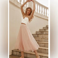 Selfie Leslie Skirts Selfie Leslie Baby Pink Jasmine Organza Midi