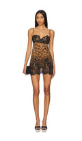 X Emma Rose The Kaycee Mini Dress In Leopard Print