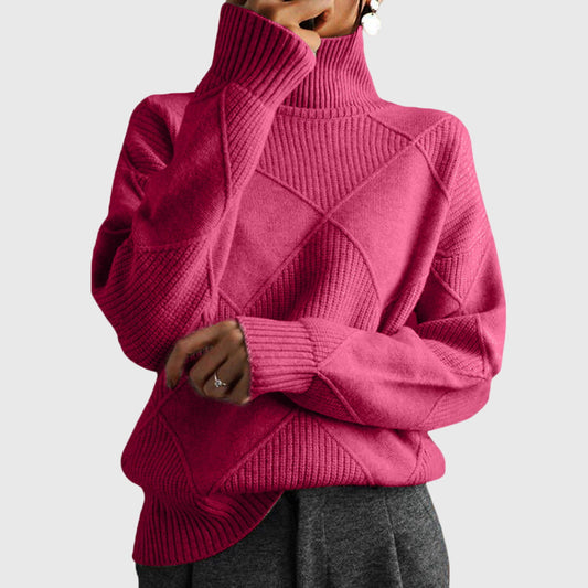 Angela - Turtleneck Sweater Rose
