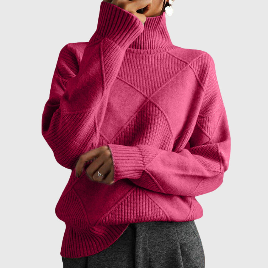 Angela - Turtleneck Sweater Rose
