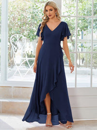 Ever Oree Charming Chiffon Bridesmaid Dress With Lotus Leaf Hemline