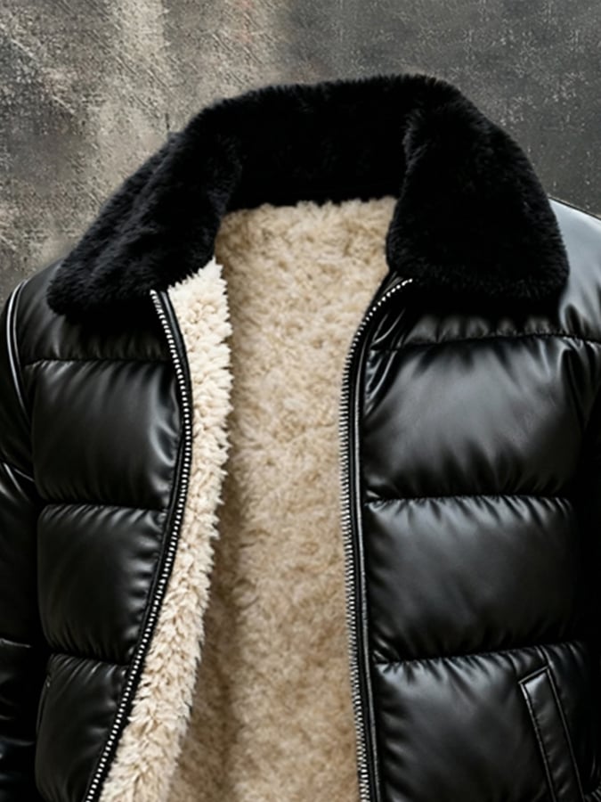 Harrison - Leather-Look Quilted Jacket