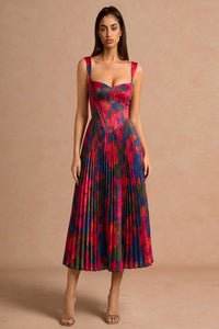 Hagar Orange Multi Midi Dress