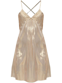 Metallic Effect Mini Dress Gold