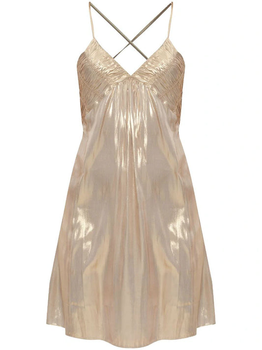 Zadig&Voltaire Metallic Effect Mini Dress Gold
