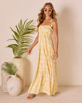 Scenic Views Tiered Floral Maxi Dress In Pink Floral Size Large,