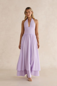 Sorbet Soiree Halter Maxi Dress Lilac