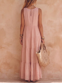 Saskya - Sleeveless Cotton and Linen Maxi Dress
