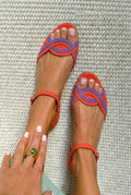 Winnie – Suede Interlocking Open-Toe Ankle Strap Sandals