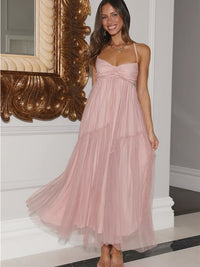 Dress Blush Tulle Midi Dress Color: Pink Size: Xl