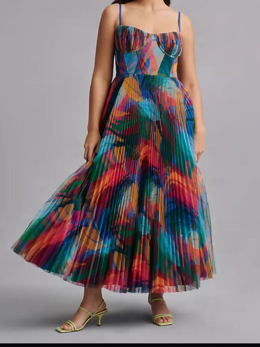 Hutch Dress Hutch Pleated Sweetheart Dress In Assorted Color: Blue
