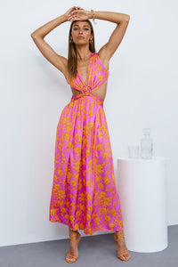 Lovely Travels Midi Dress XL Purple