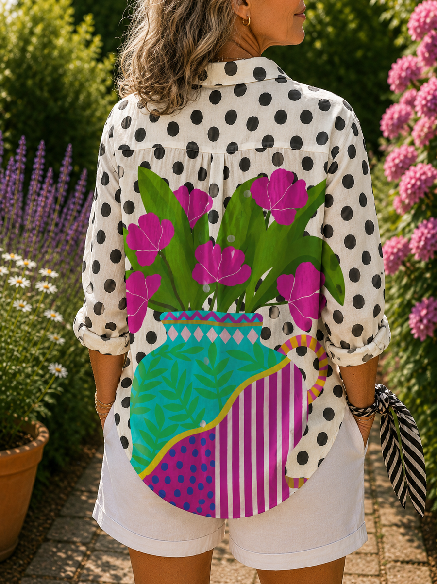 Emma - Flower Vase Blouse