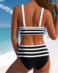 Rosamund - High-Waisted Striped Bikini
