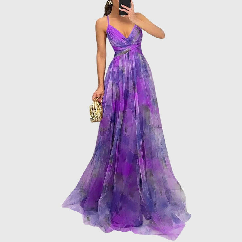 Giselle | Floral Maxi Dress Purple