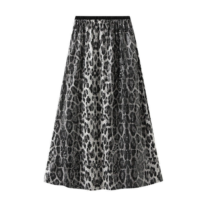 Ynaris Leopard Sequin Skirt