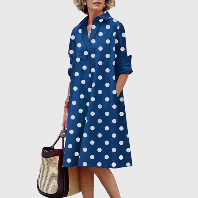 Paige - Elegant Dress With Pockets Blue