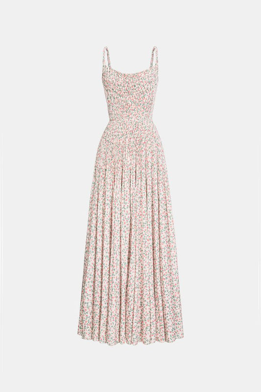 Floral Pleated Midi Dress
